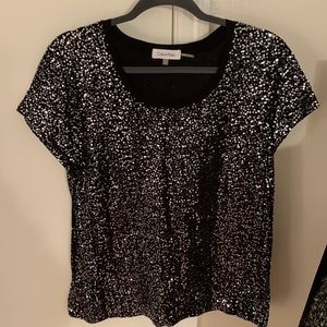 Black sequin T-shirt from Calvin Klein